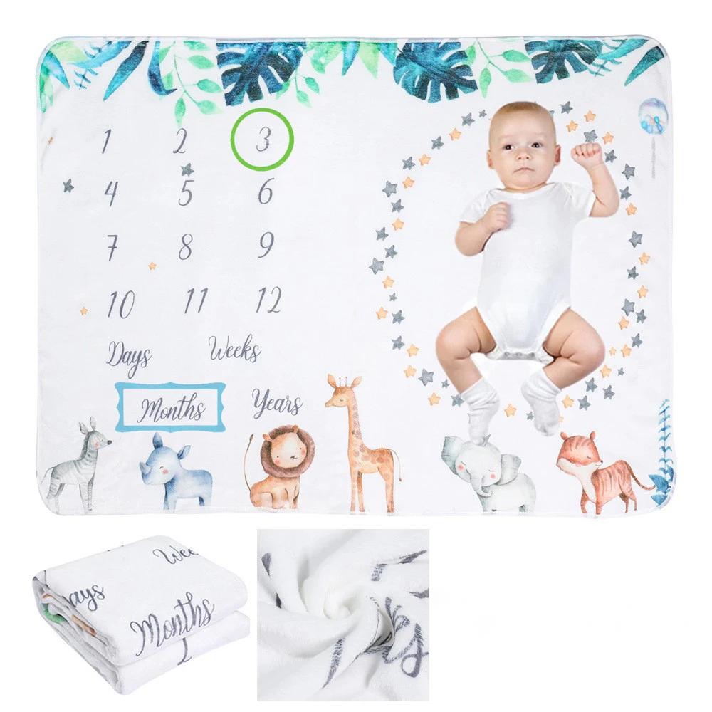 Photography Newborn - VIKAMA Selimut Tonggak Pertumbuhan Bulanan Bayi,