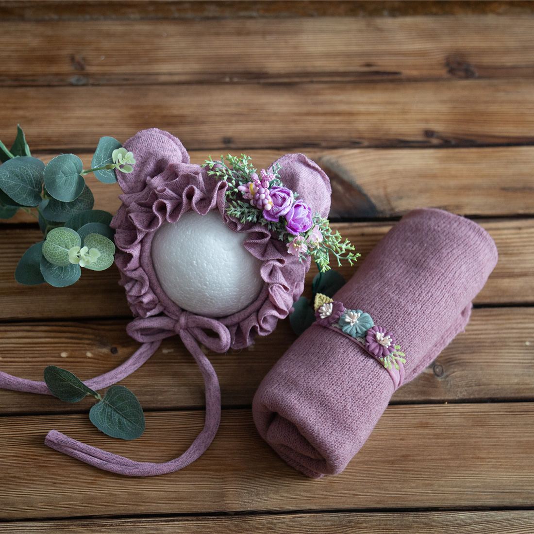 Photography Newborn - Set pakaian rajut bayi baru lahir,