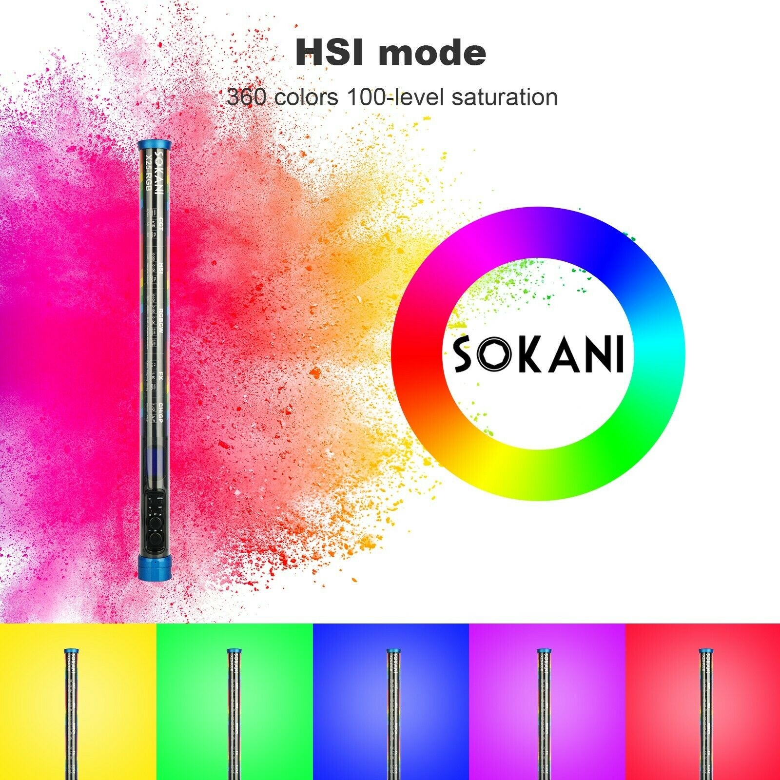 Sokani X25 RGB Lampu Video LED - Strobe Light Studio ulasan dan harga